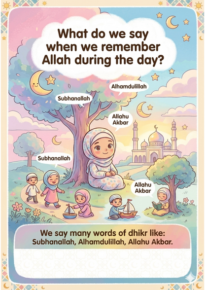 30 Daily Duas Flashcards for Muslim Kids |  Instant PDF Download