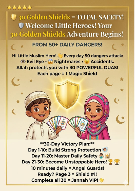 30 Daily Duas Flashcards for Muslim Kids |  Instant PDF Download