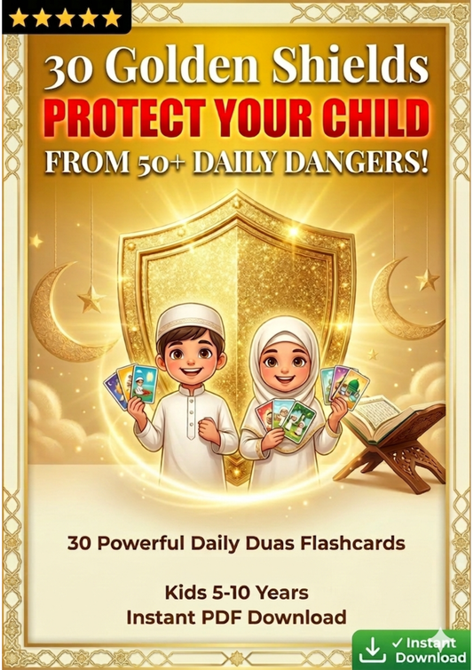 30 Daily Duas Flashcards for Muslim Kids |  Instant PDF Download